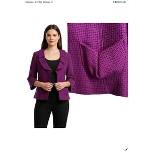 Mary Kay Purple Ruffle Blazer Jacket Size 18 Reg Career Uniform Y2K